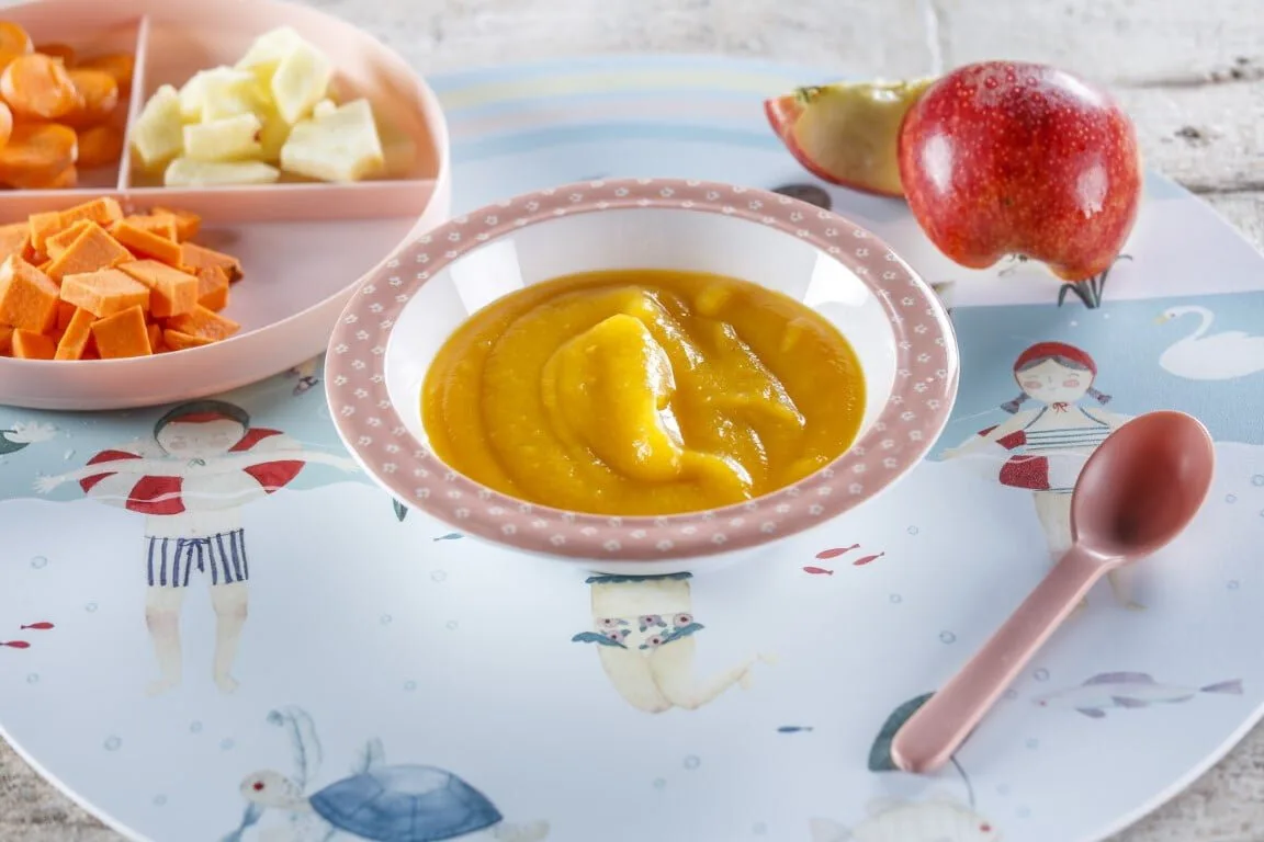 Puré de legumes com maçã (bebé a partir dos 4 meses)