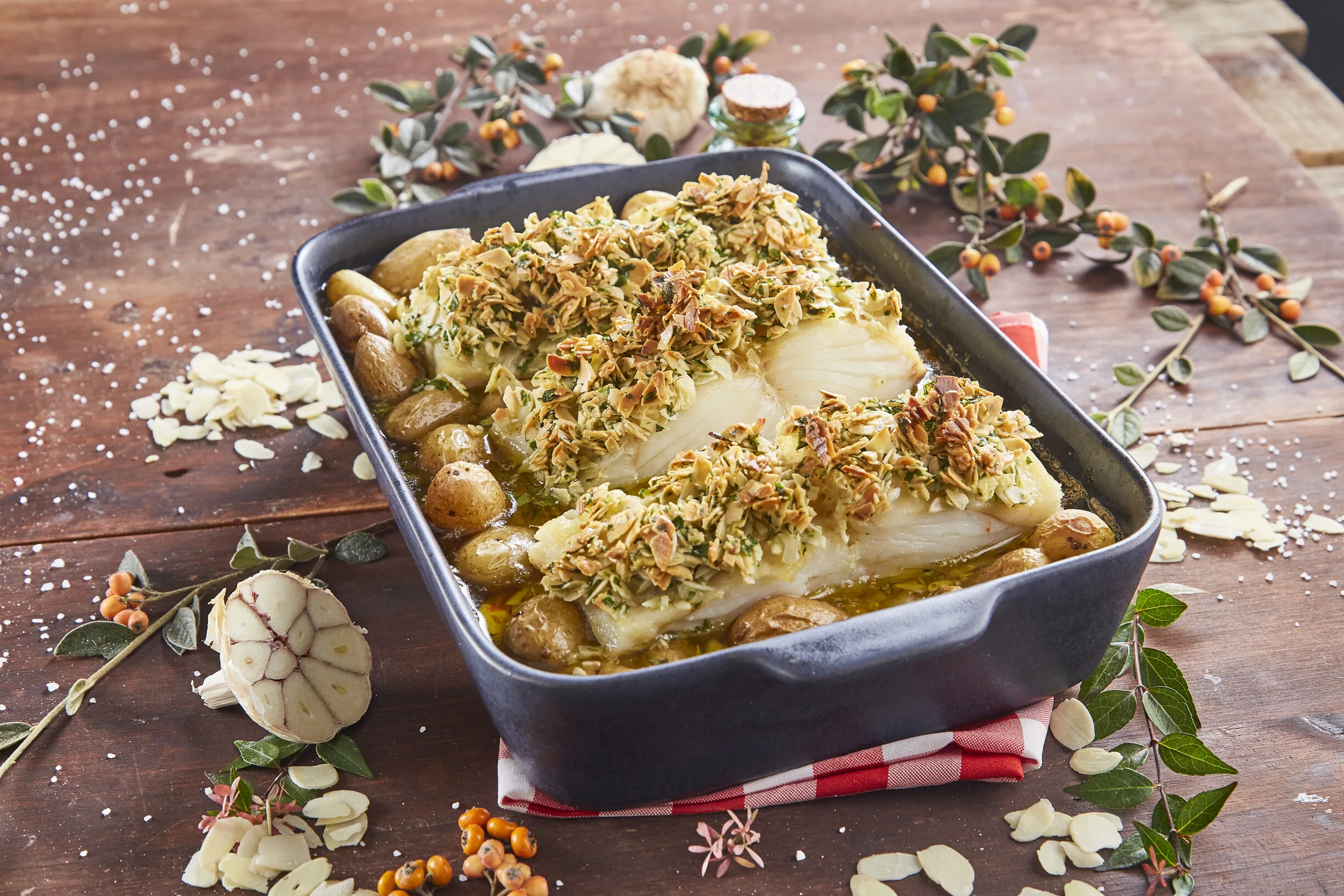 Bacalhau de Páscoa com amêndoa