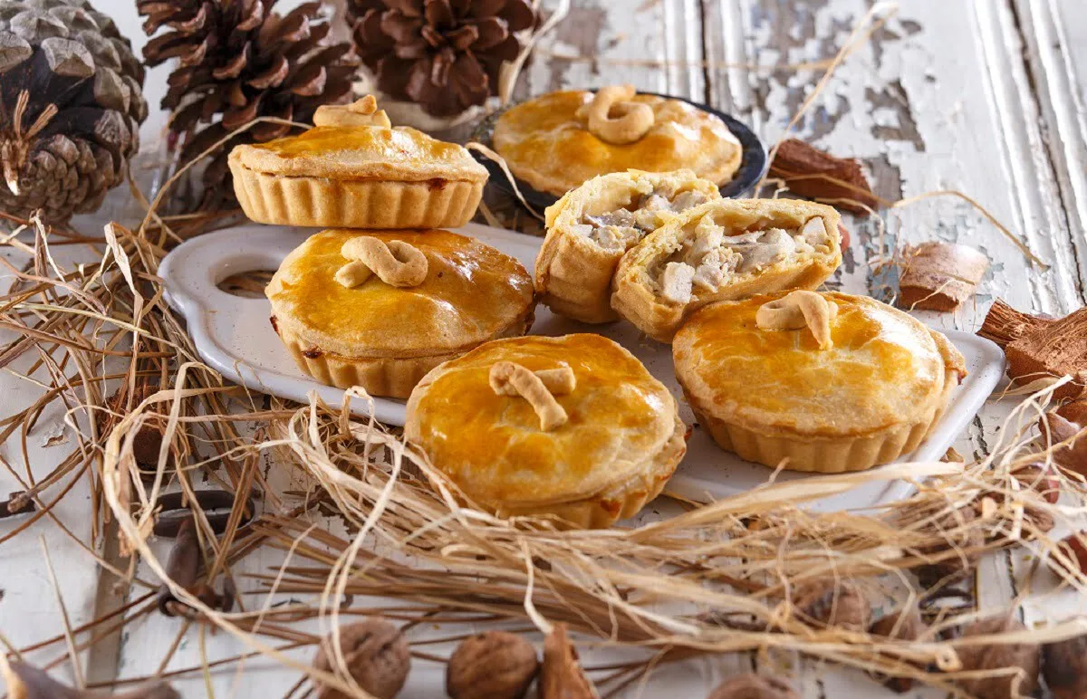 Mini tartes de frango com cogumelos