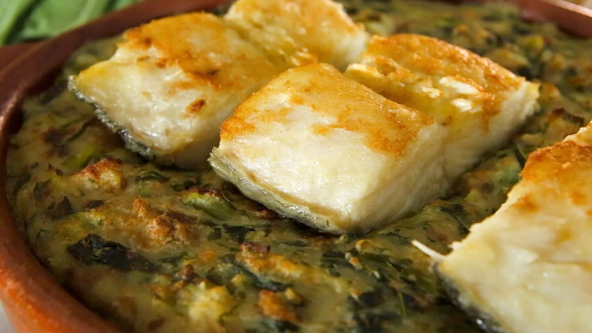 Bacalhau com couves a soco