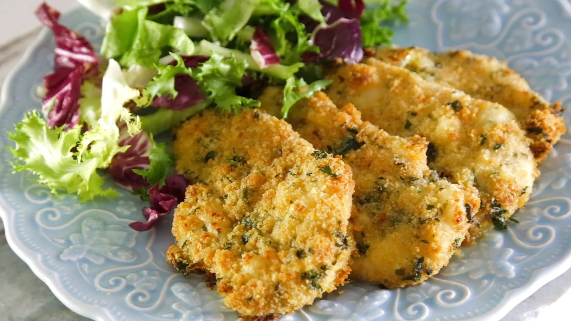 Frango com parmesão e ervas