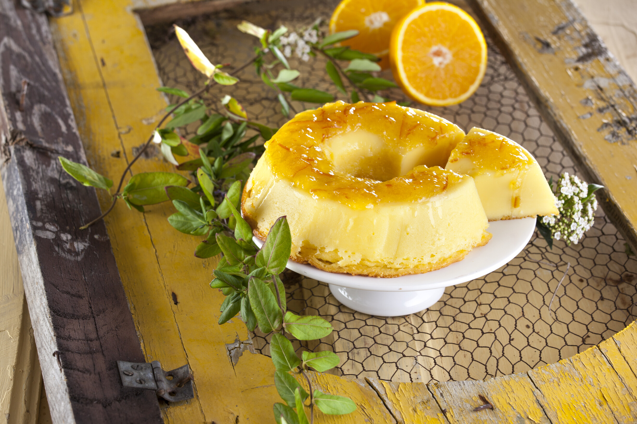 Pudim de laranja cremoso