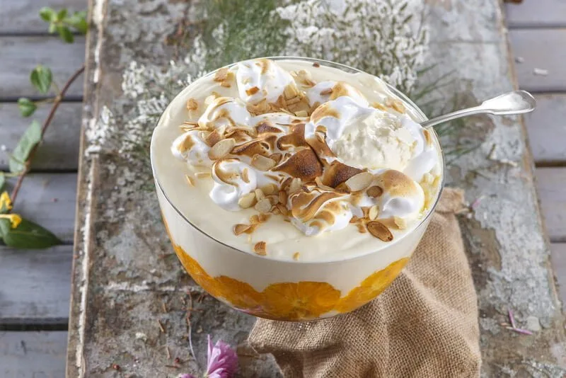 Trifle de inverno com laranja