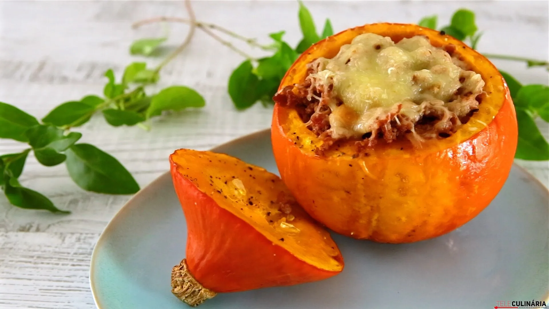 Abóboras recheadas com carne