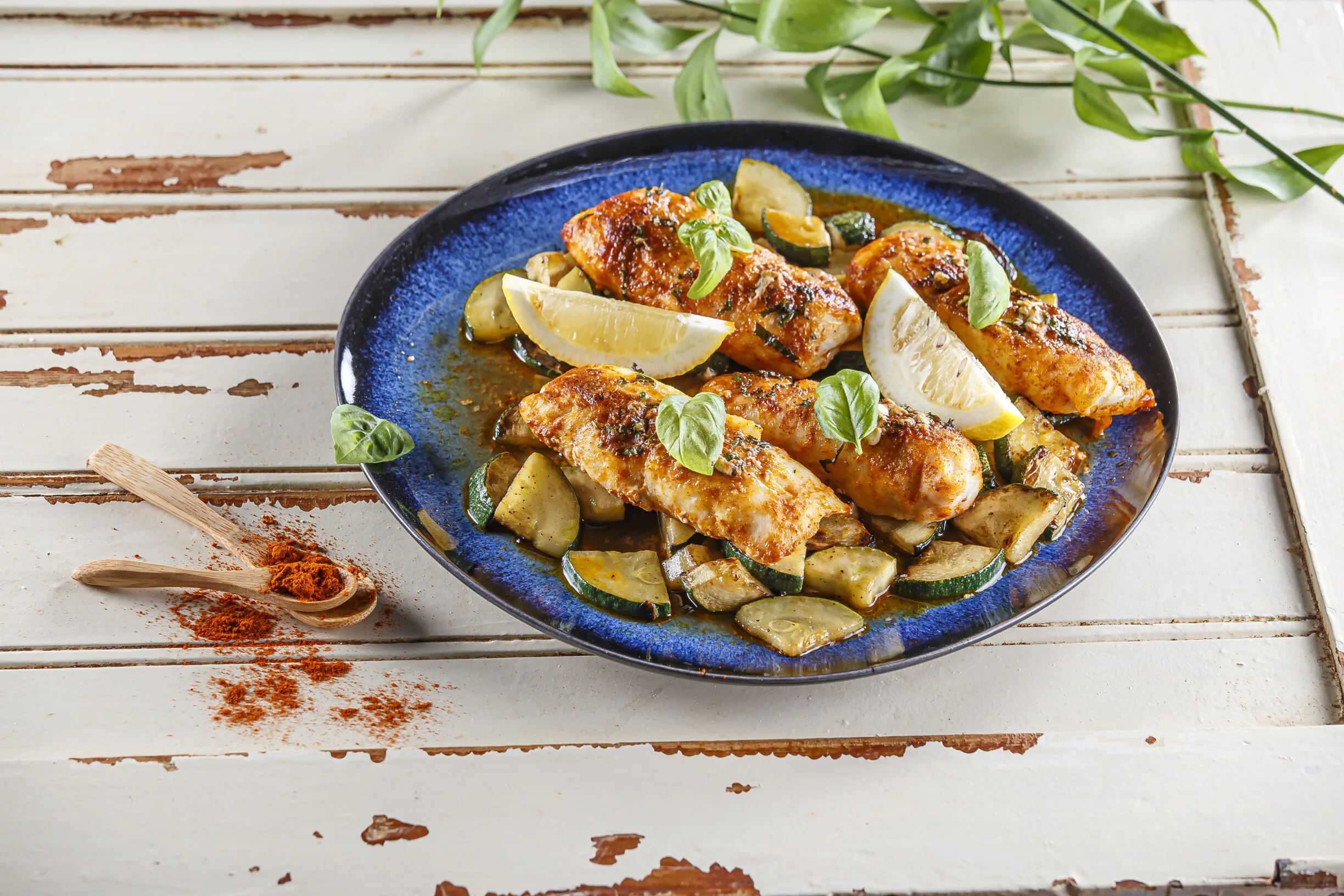 Lombos de pescada com paprica