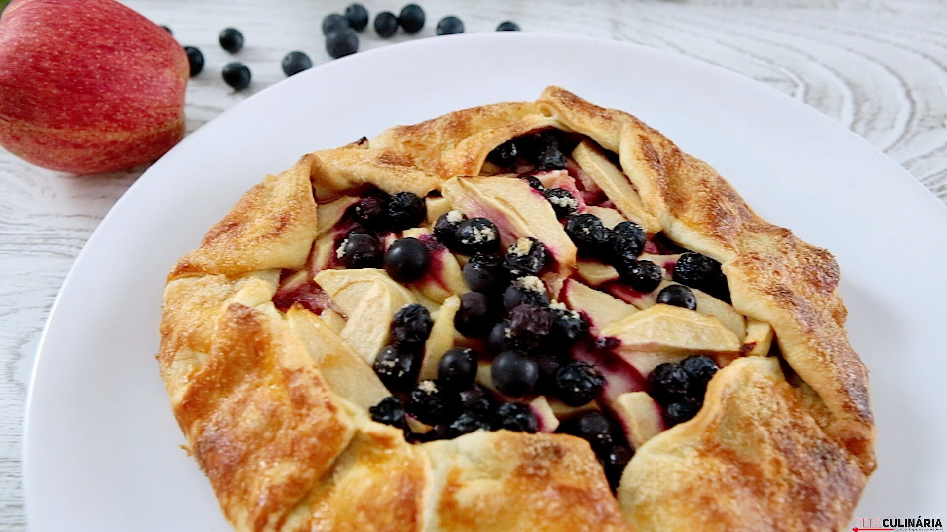 Gallete de mirtilos e maçã