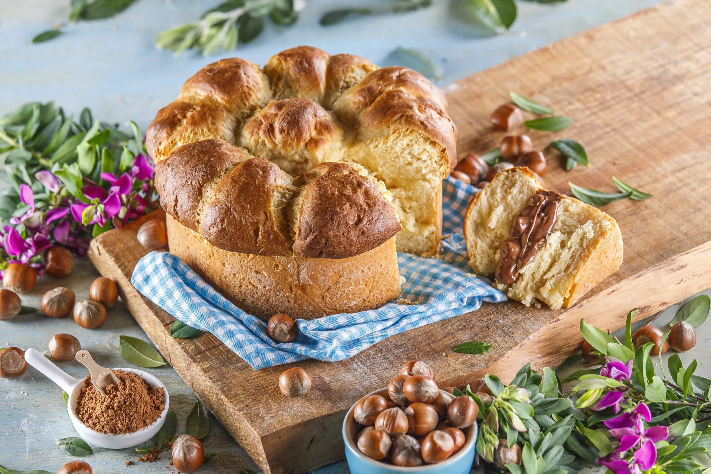 Brioche com creme de avelãs