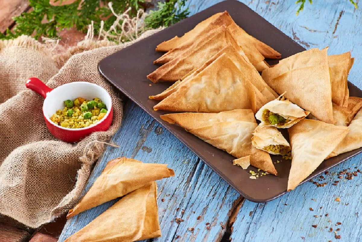 Chamuças de frango no forno