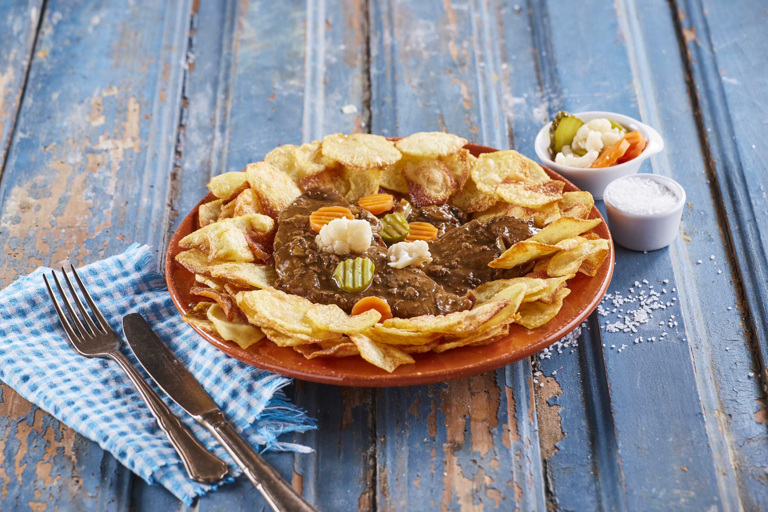 Bife à cervejeira com batata frita