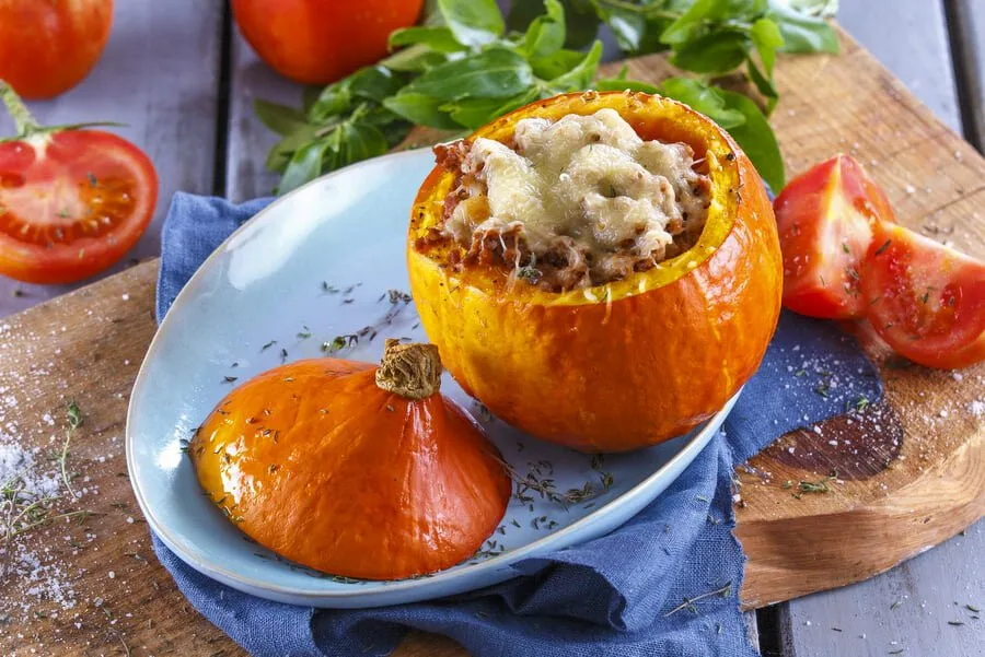 Abóbora recheada com carne