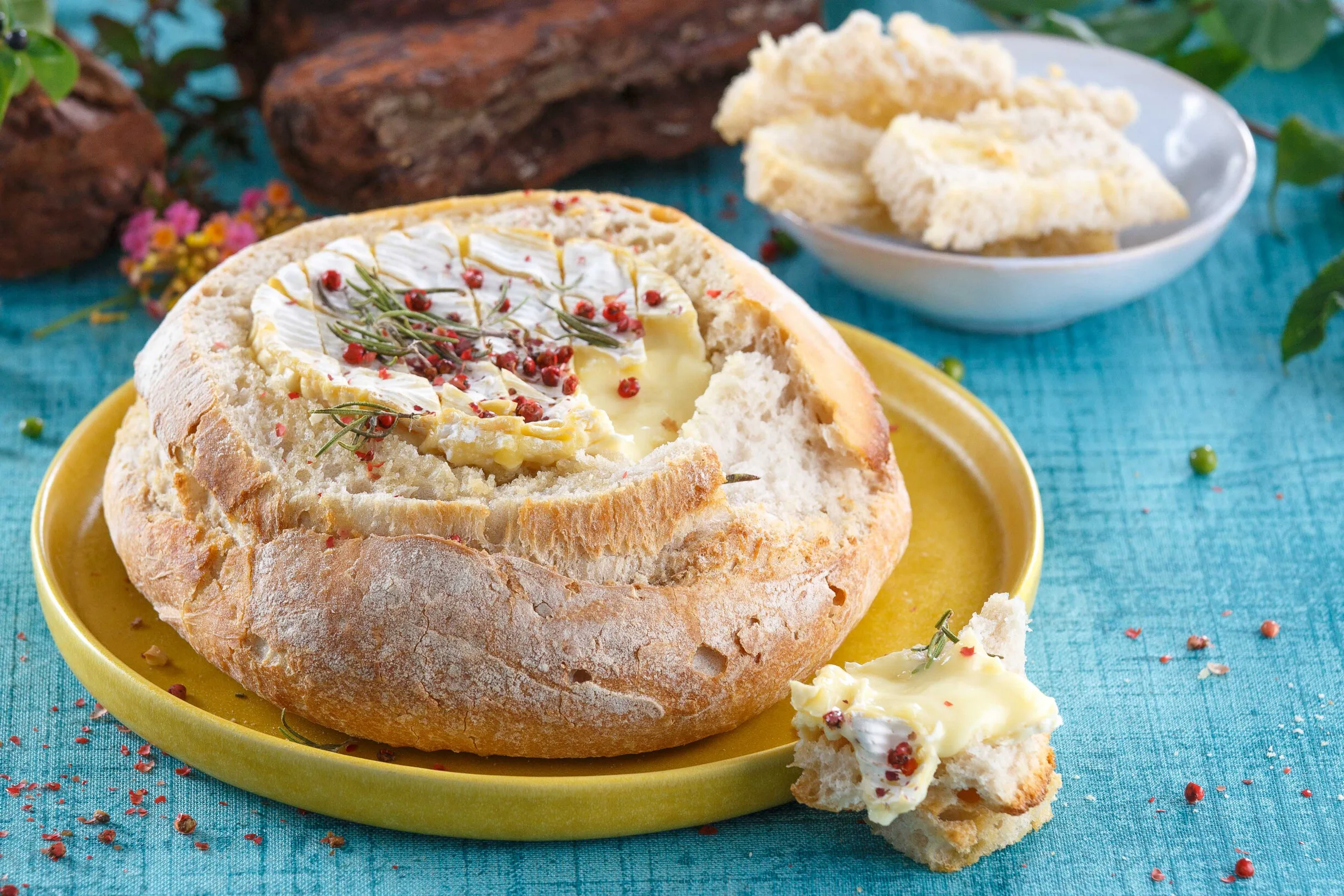 Queijo assado no pão