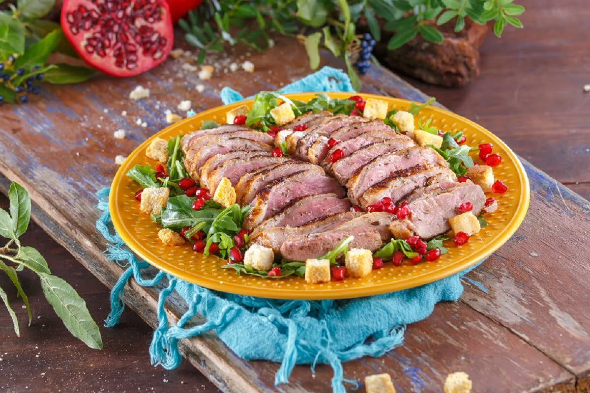 Salada de peito de pato