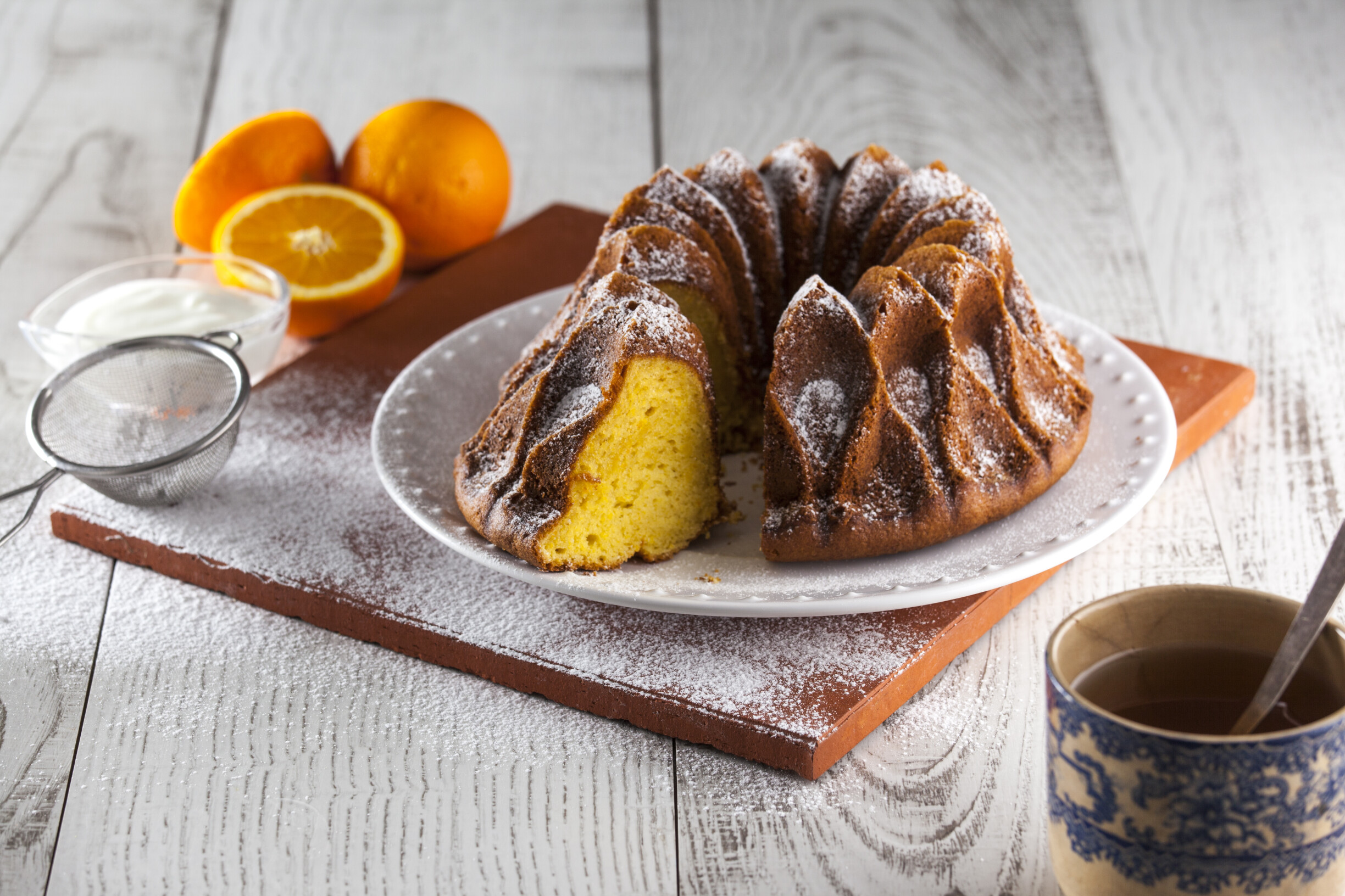 Bolo de iogurte e laranja