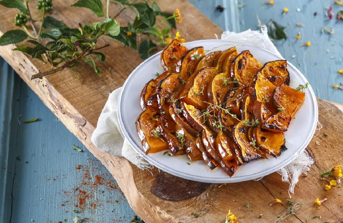 Abóbora assada com mel