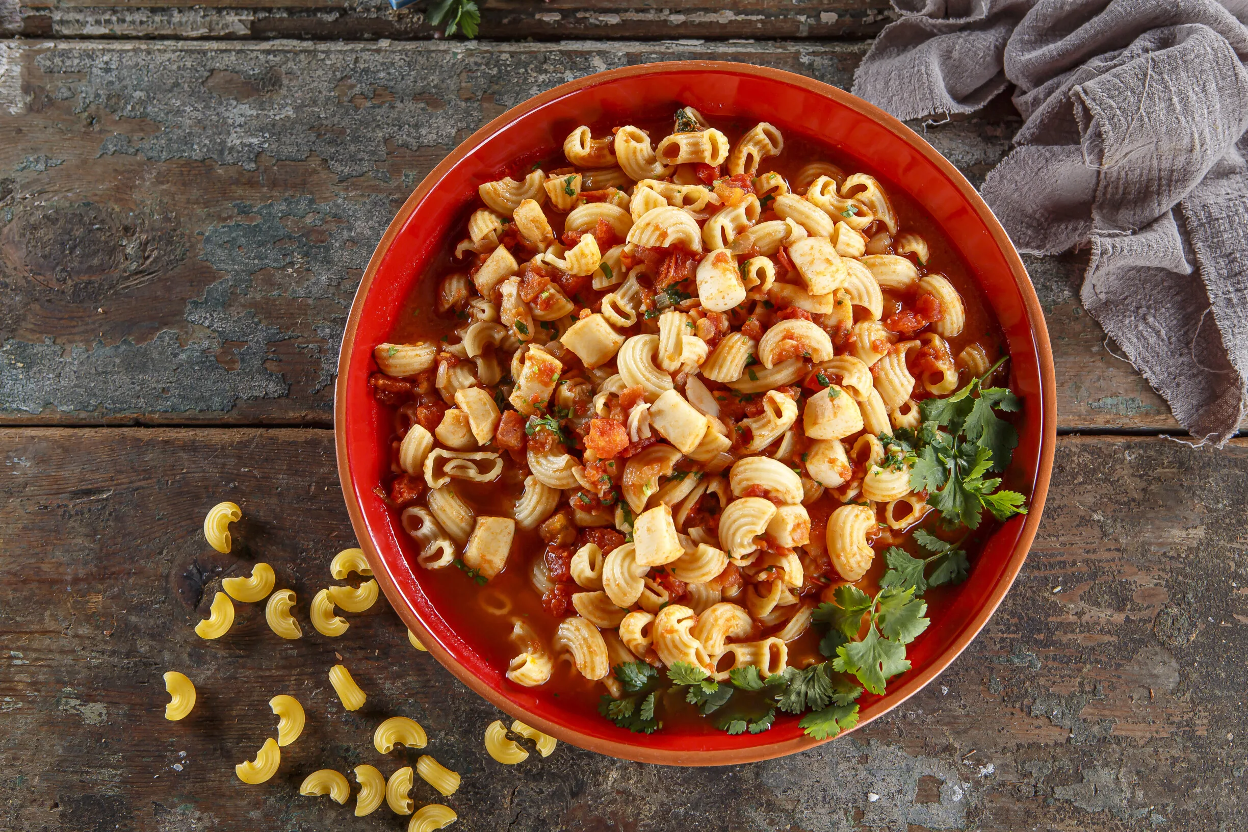 Tiras de pota com massa