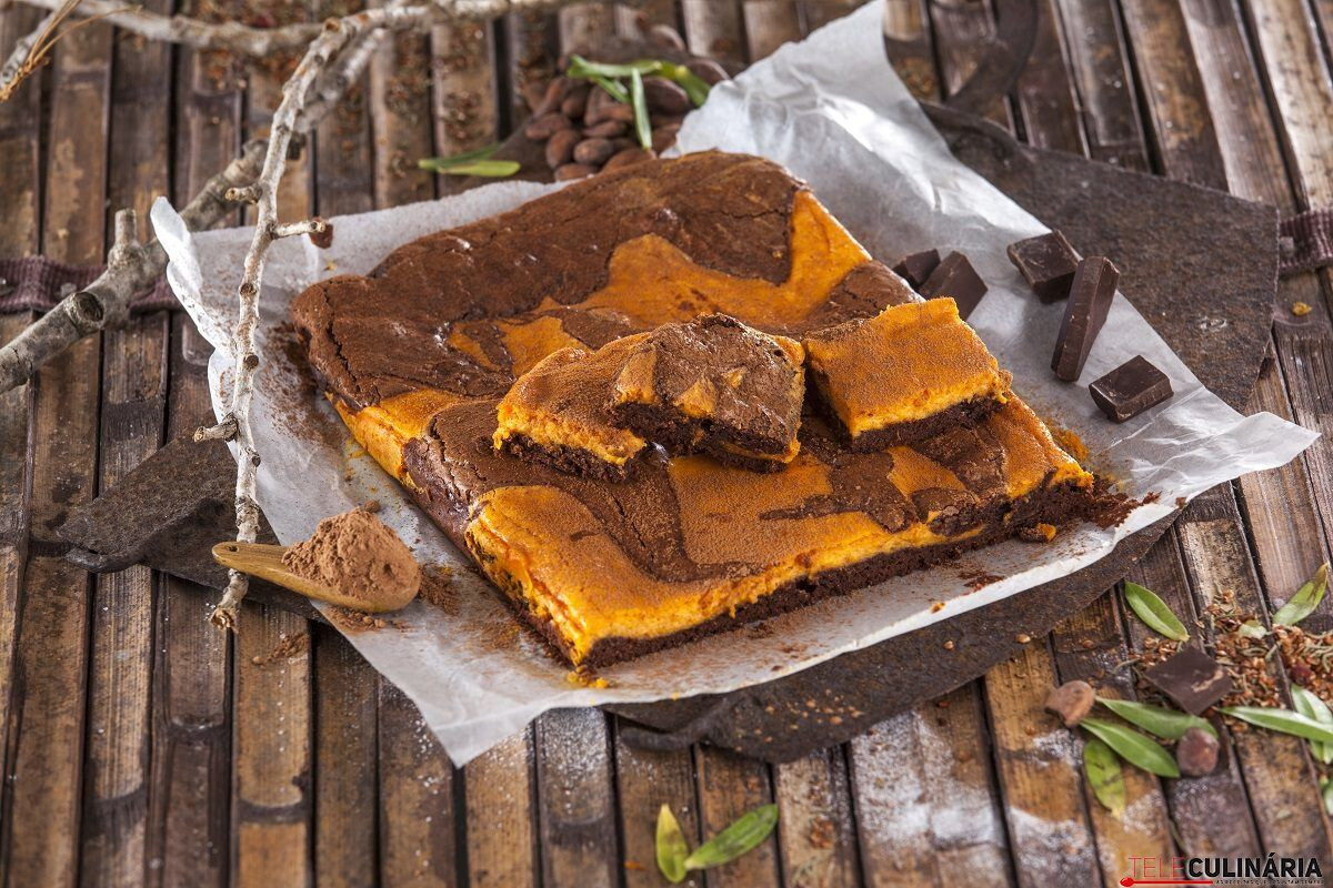 Brownie de chocolate e abóbora