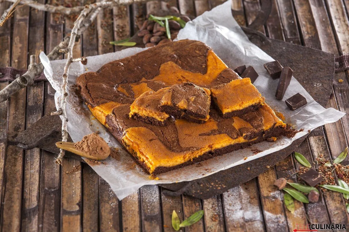 Brownie de chocolate e abóbora