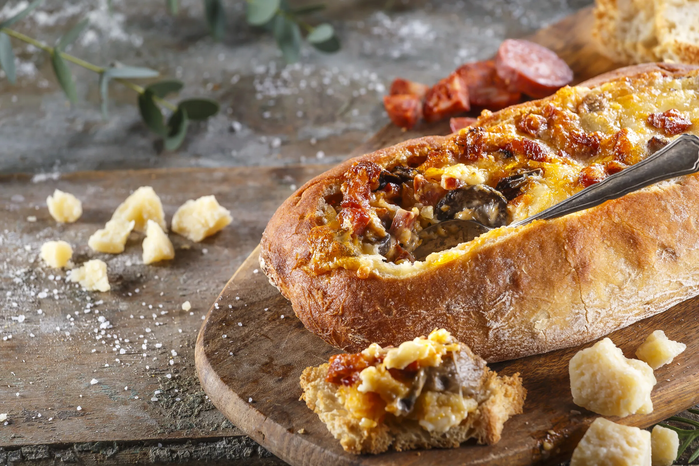 Pão recheado air fryer