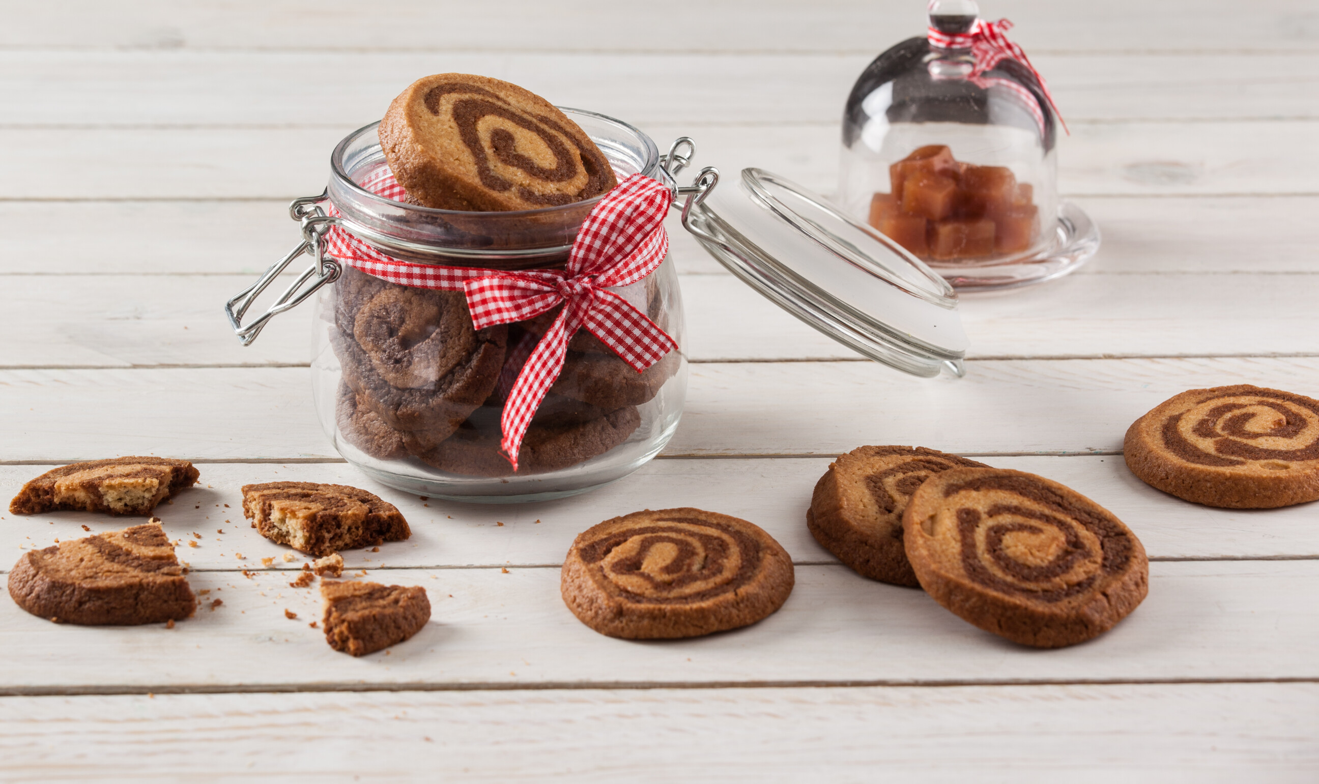 Bolachas de avelã em espiral