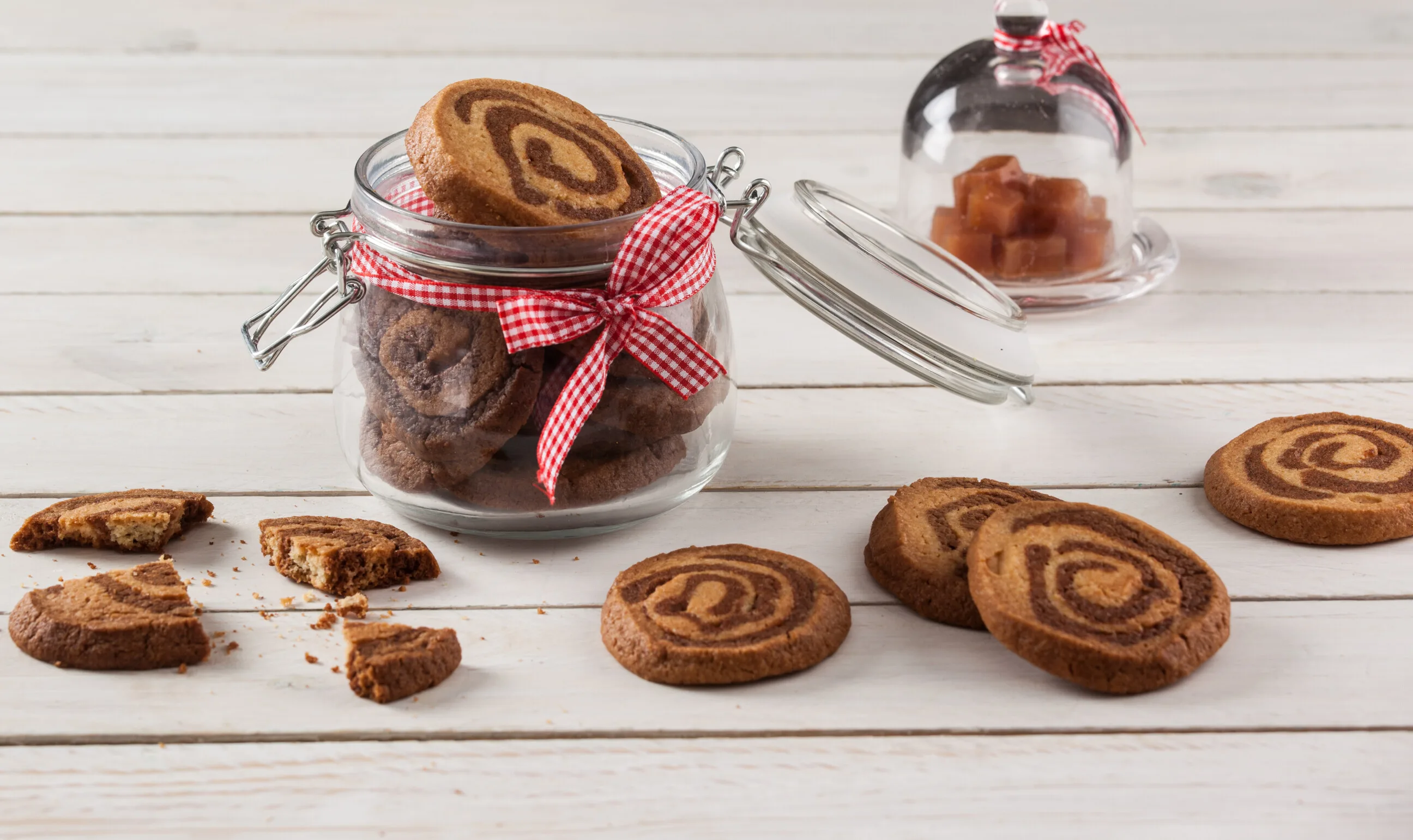 Bolachas de avelã em espiral