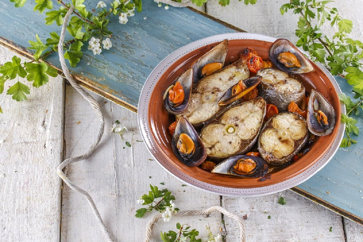 Pampo com mexilhões