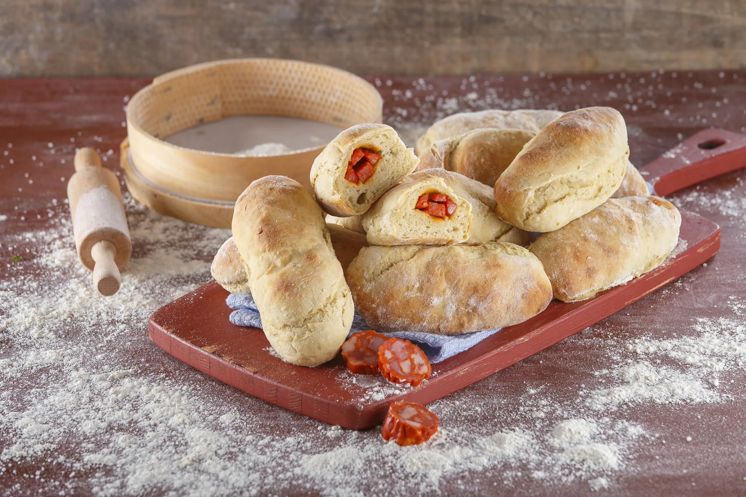 Bolo do caco com chouriço