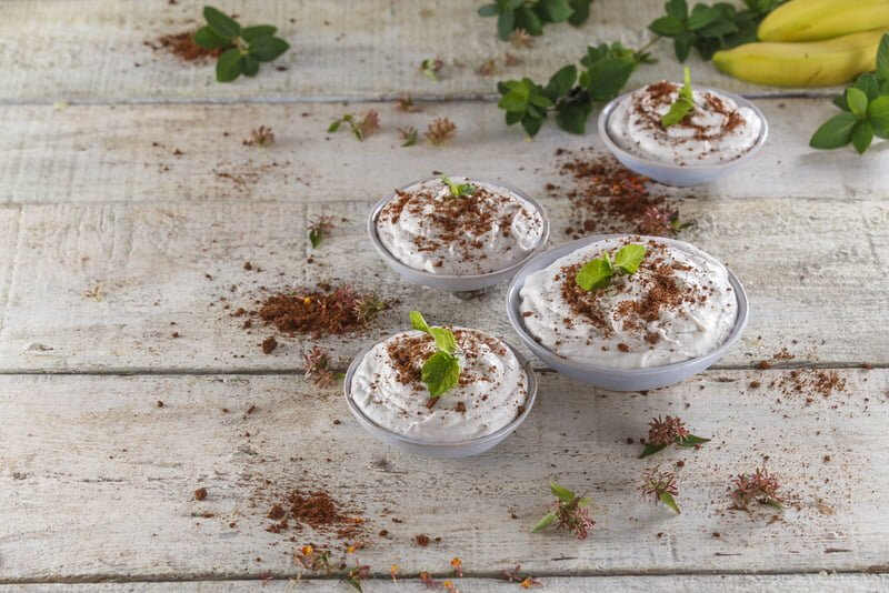 Mousse fácil de banana