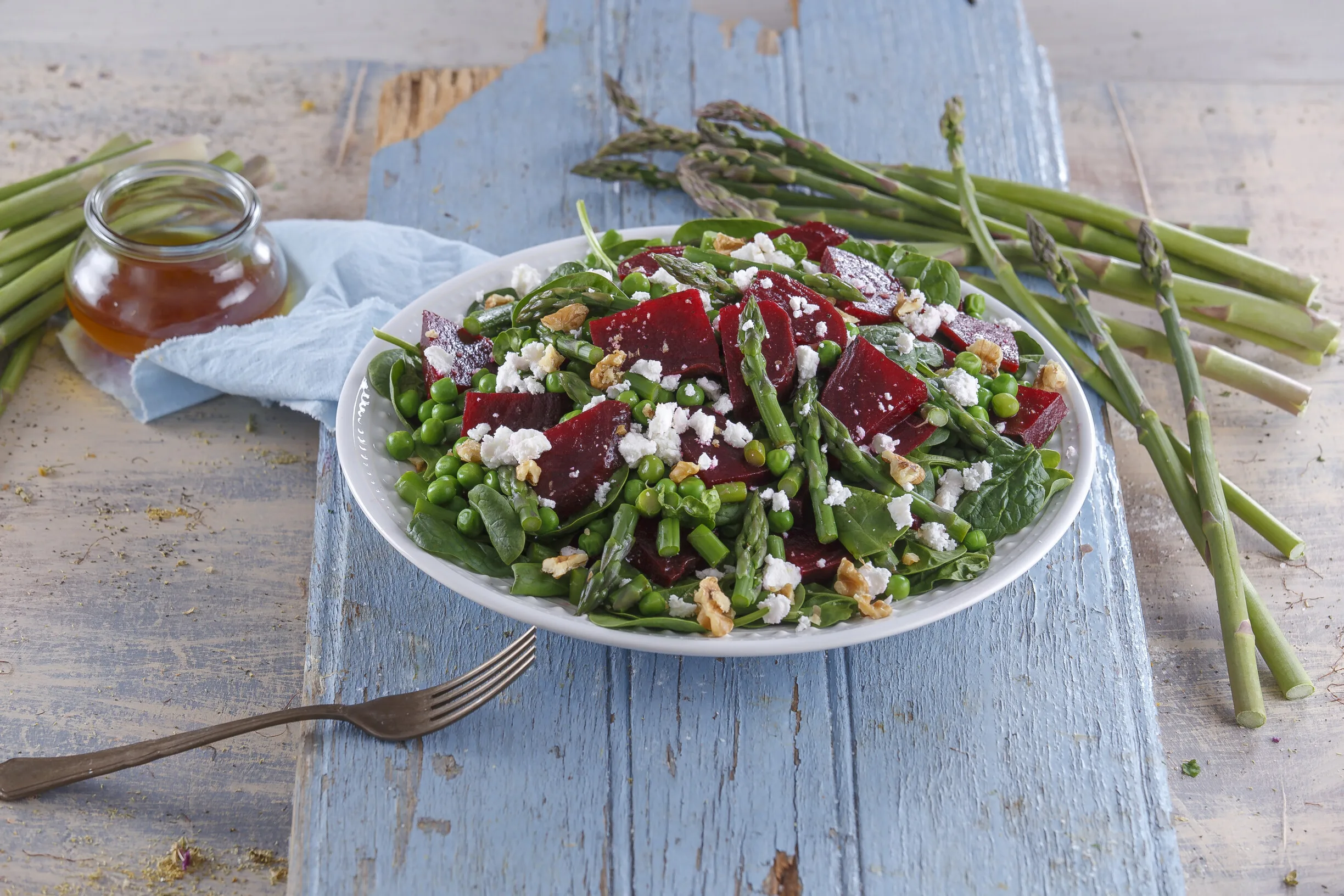 Salada de beterraba e queijo feta
