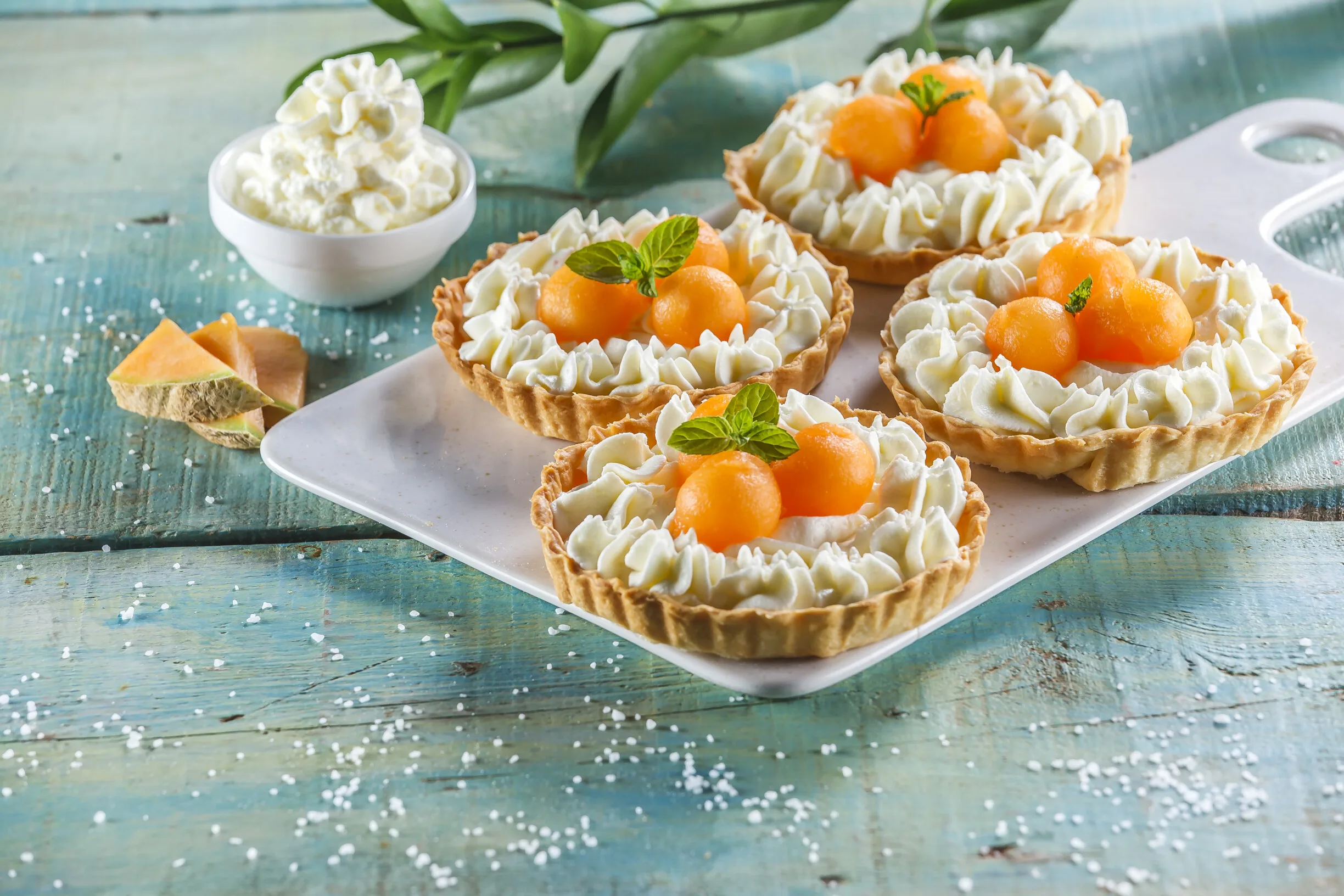 Tarteletes de meloa e mascarpone