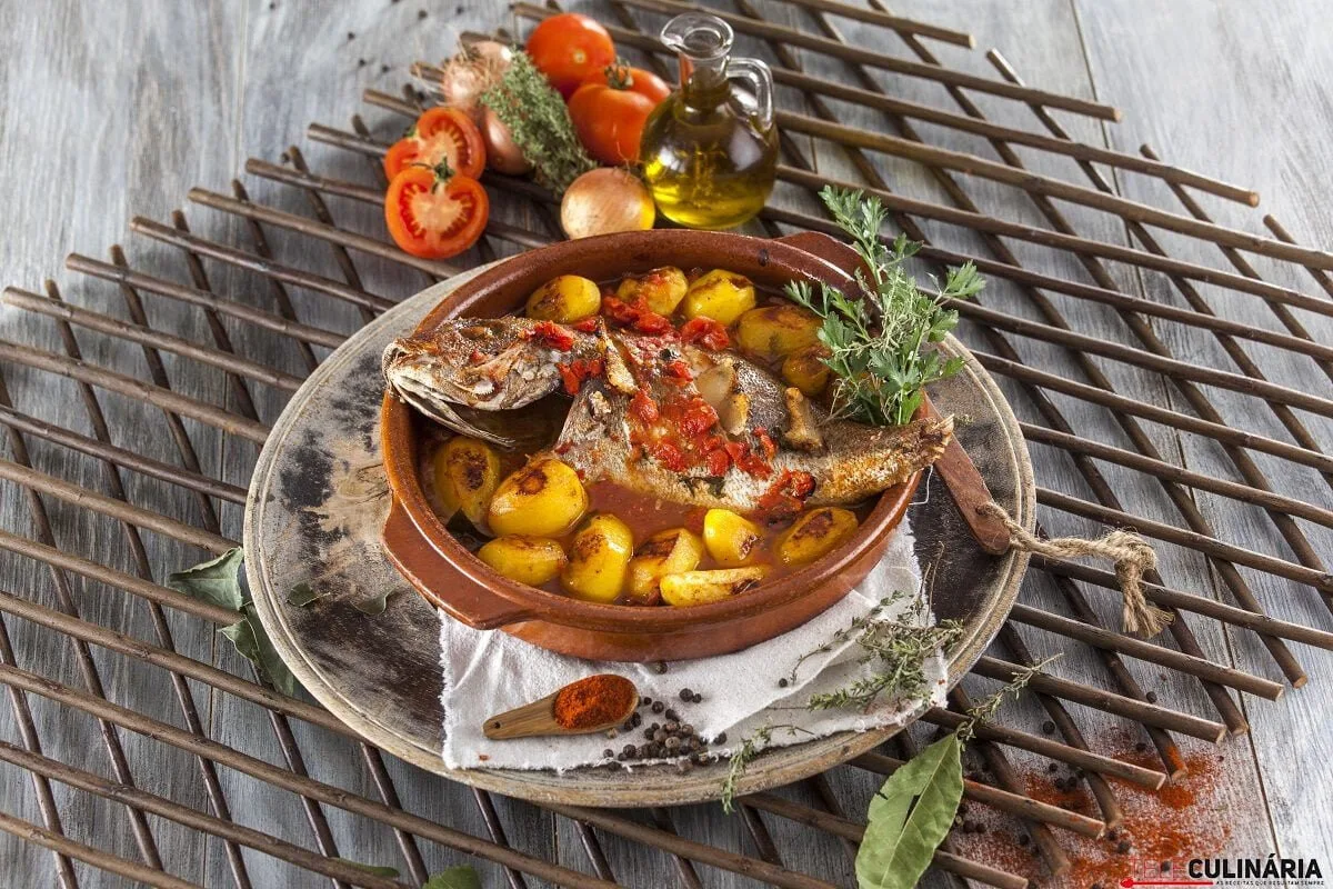 Pargo no forno com batatinhas