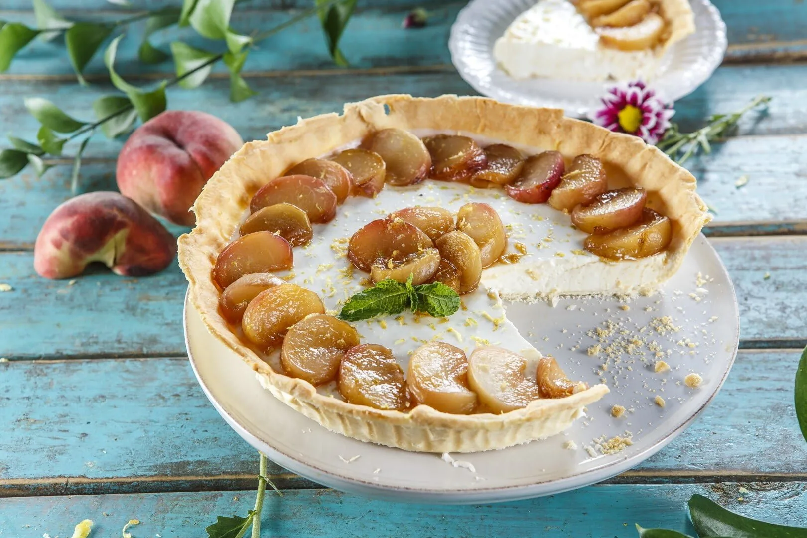 Tarte de pêssegos (receita ideal para grávidas)