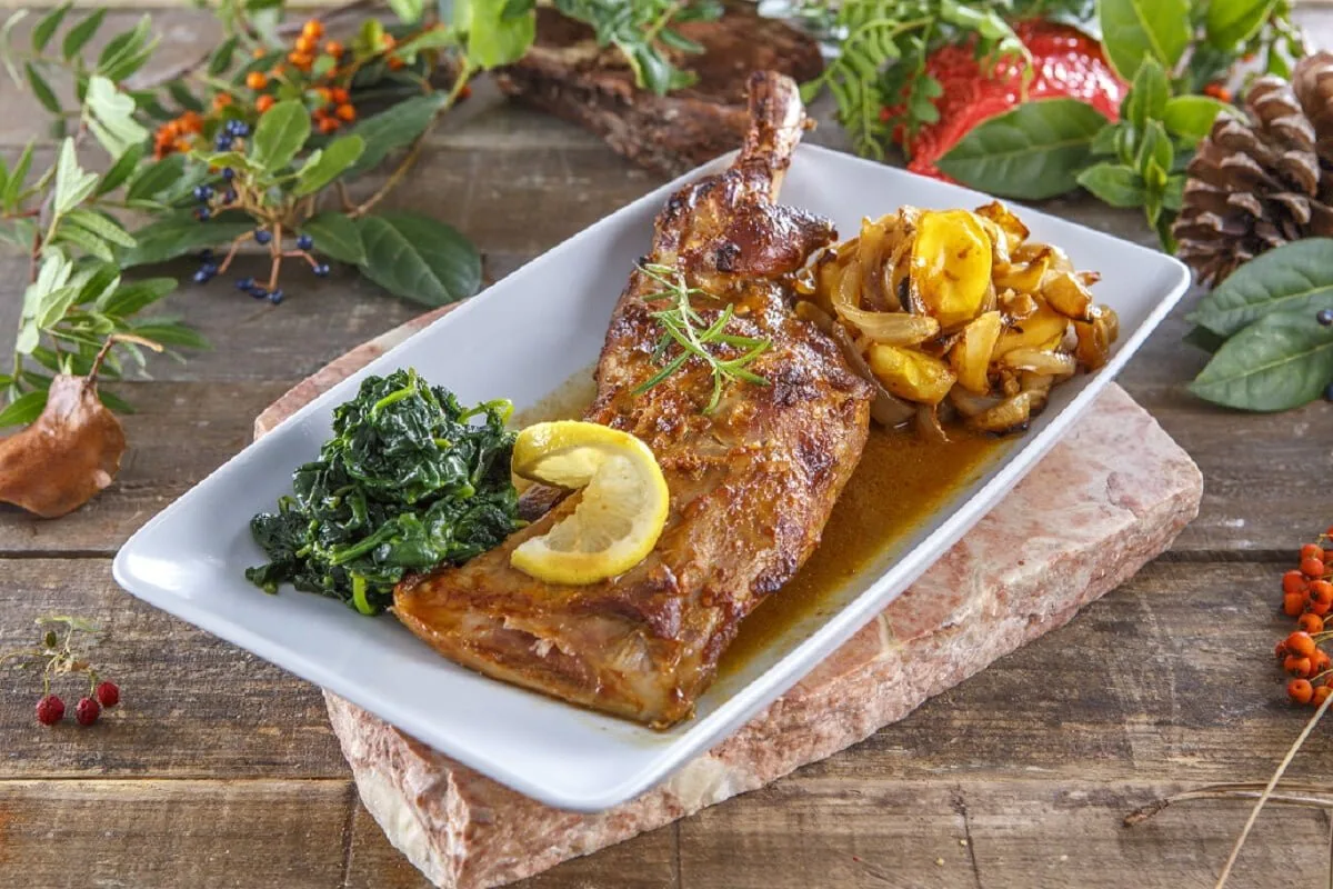 Perna de cabrito assada