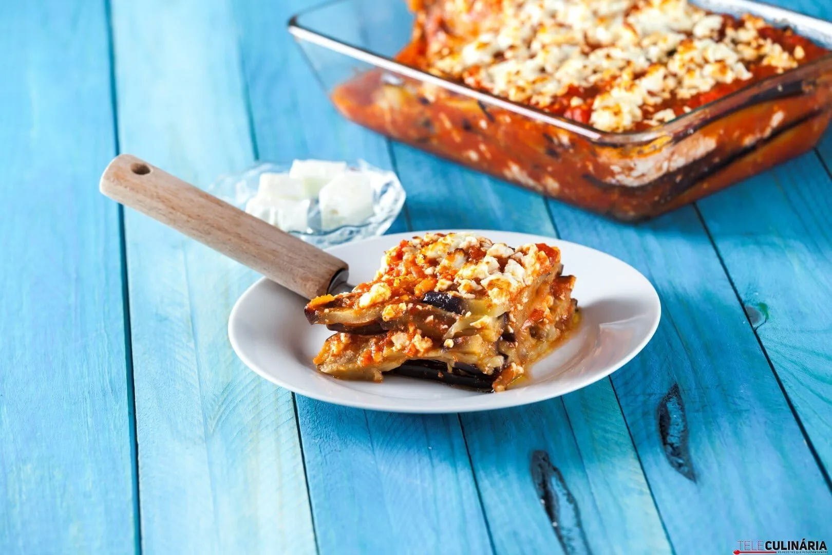 Beringela com queijo Feta