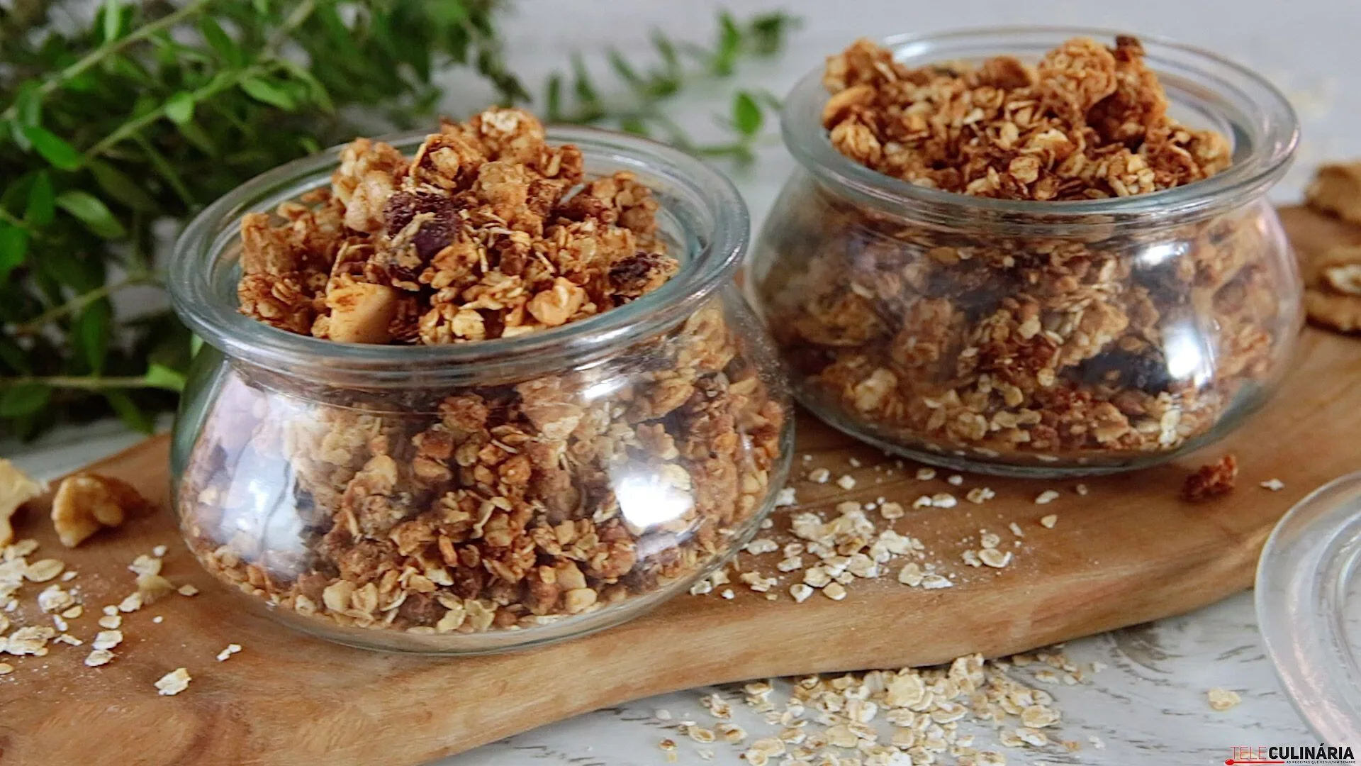 Granola com manteiga de amendoim