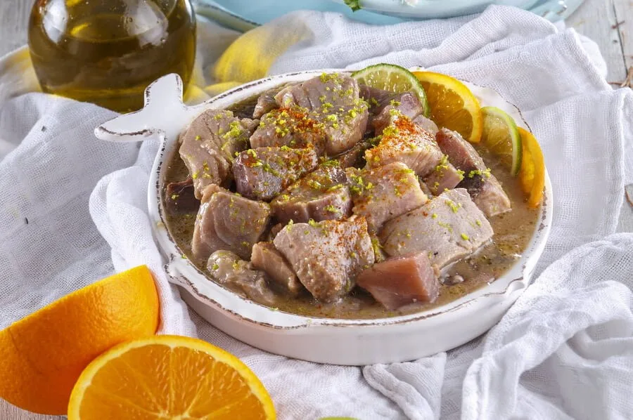 Ceviche de atum fresco