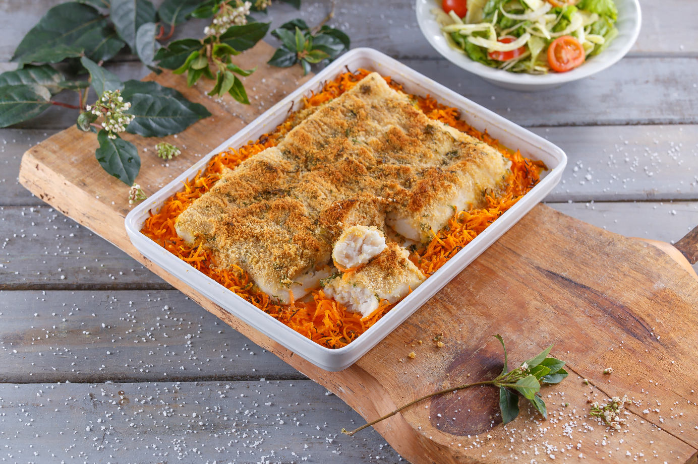 Lombos de pescada gratinados