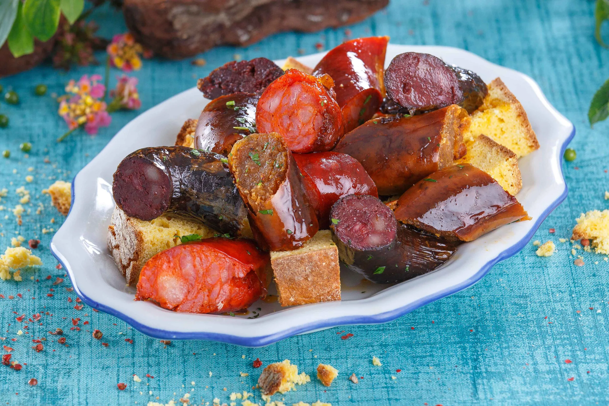 Misto de enchidos com broa