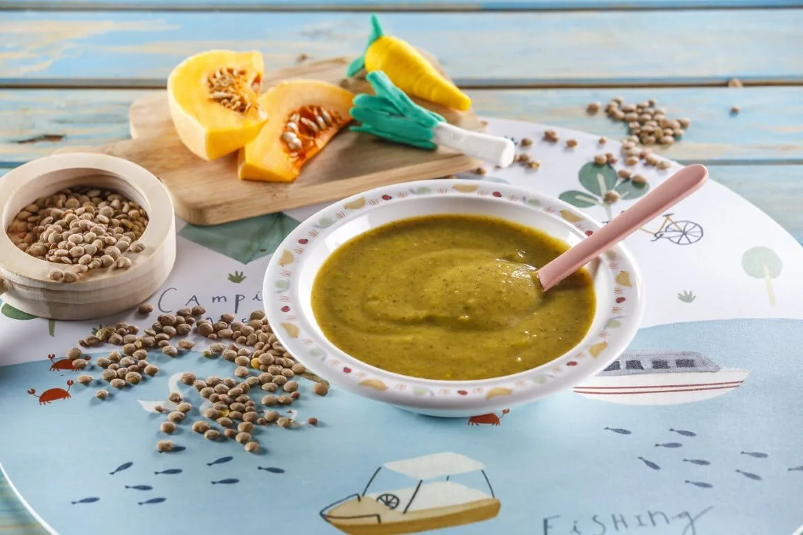 Sopa de lentilhas com agriões (bebé a partir dos 12 meses)