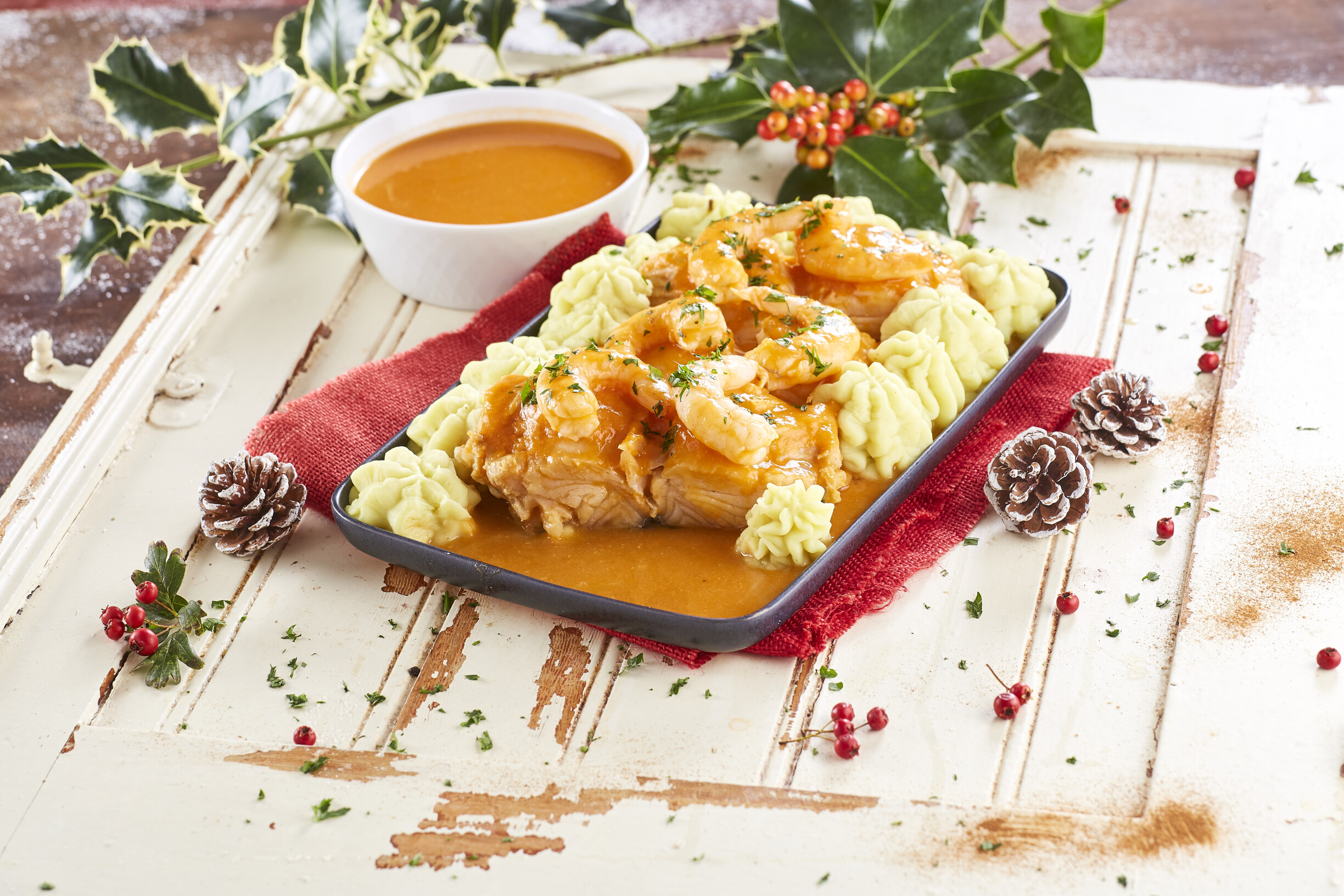 Bacalhau com molho de camarão