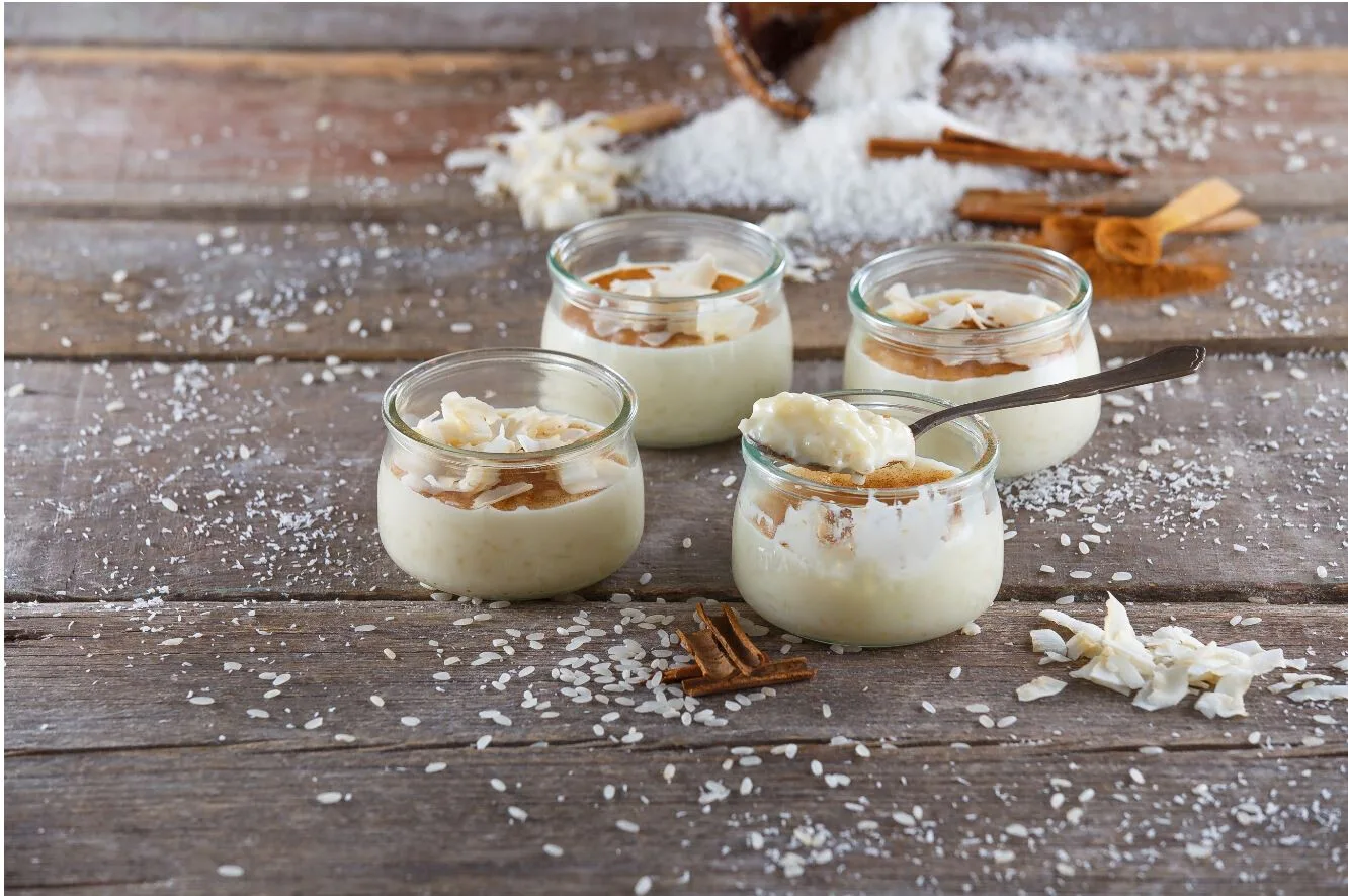 Pudim de arroz com coco