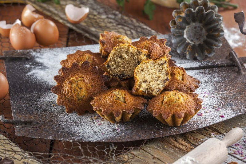 Queques de chocolate picado