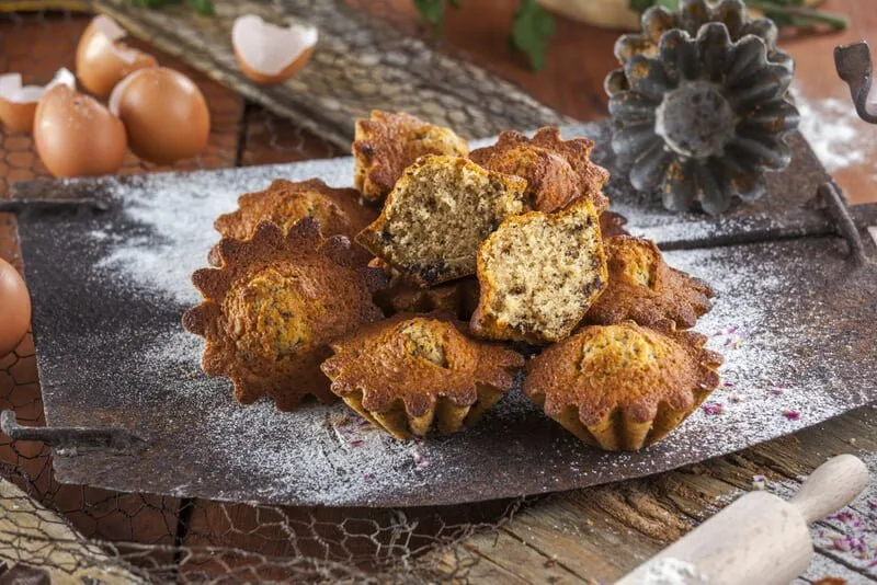 Queques de chocolate picado