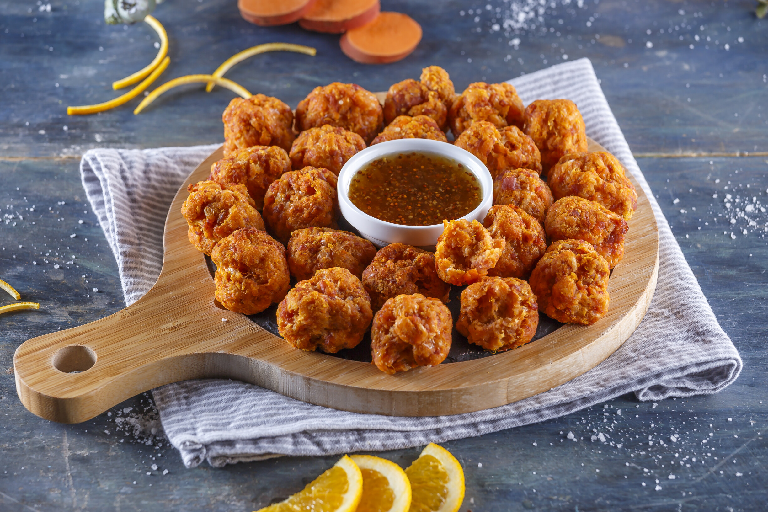 Croquetes de batata-doce com queijo
