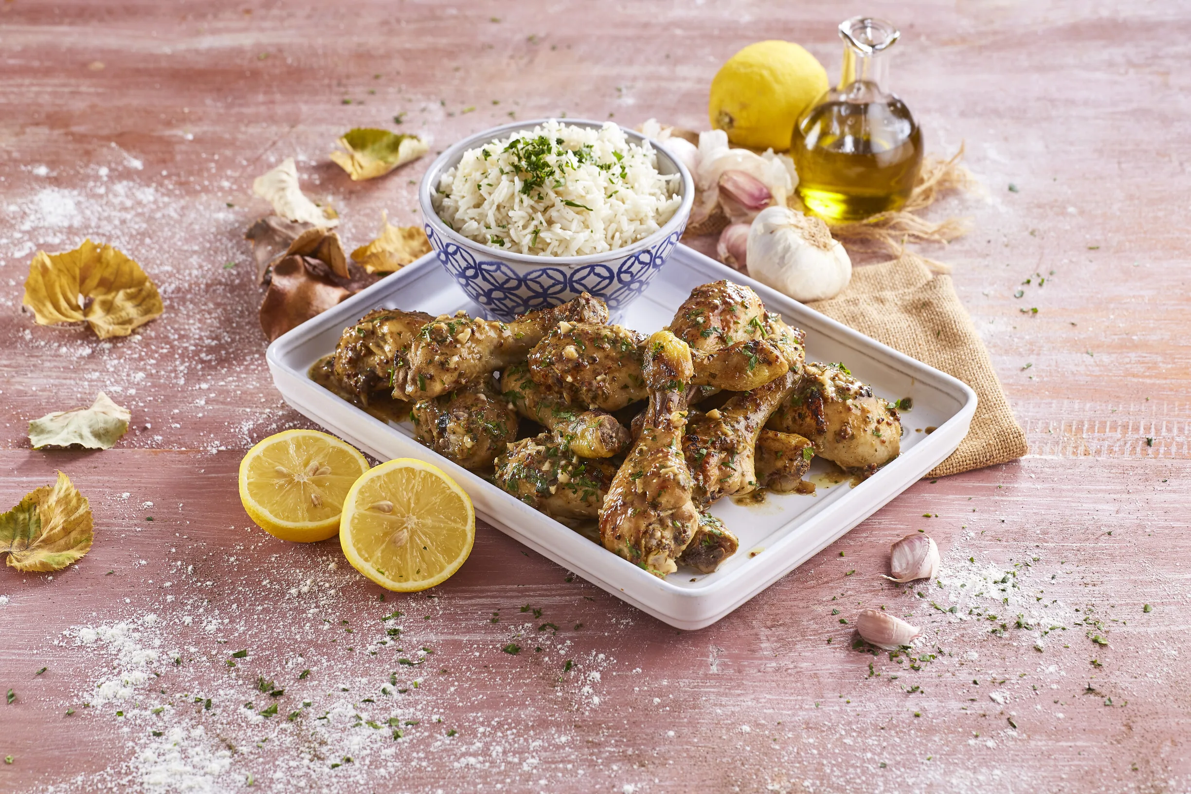 Pernas de frango com mostarda