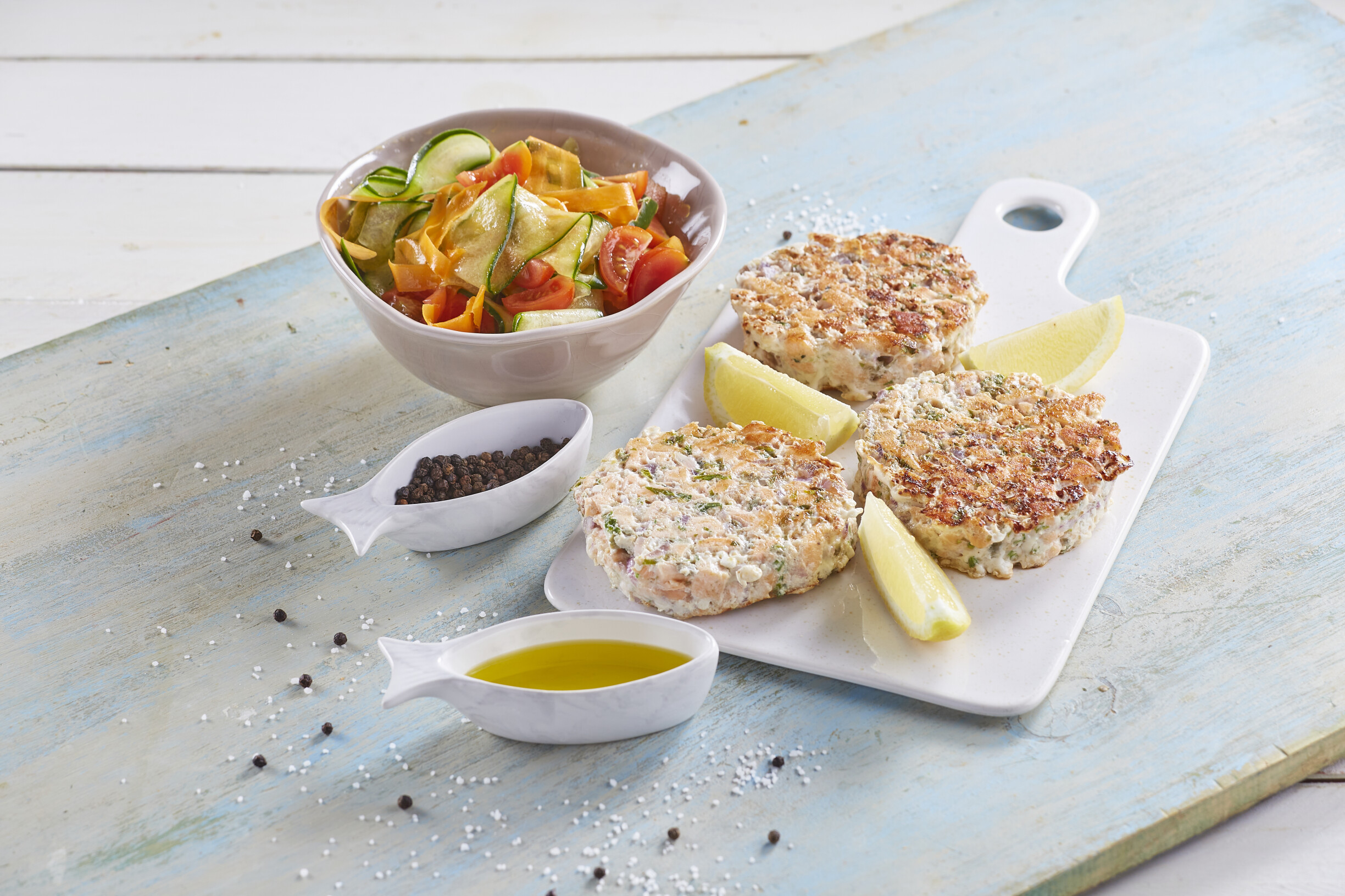 Hambúrgueres de salmão