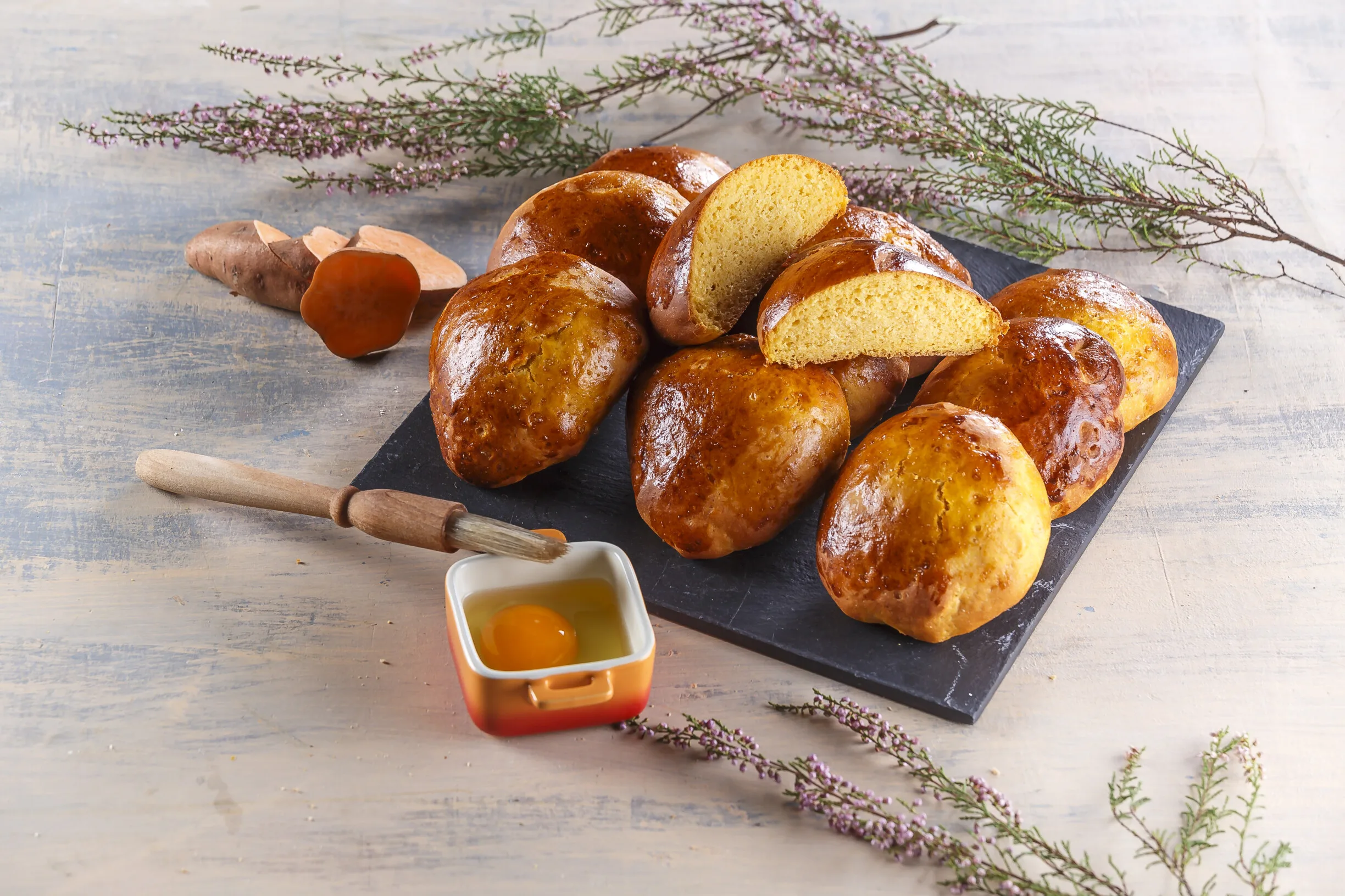 Arrufadas de batata-doce