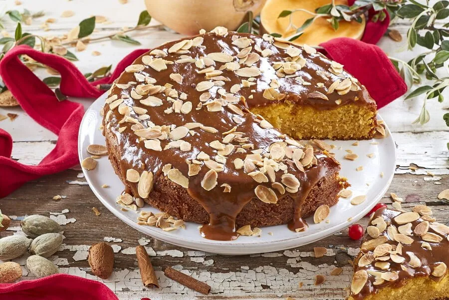 Bolo de abóbora com caramelo salgado