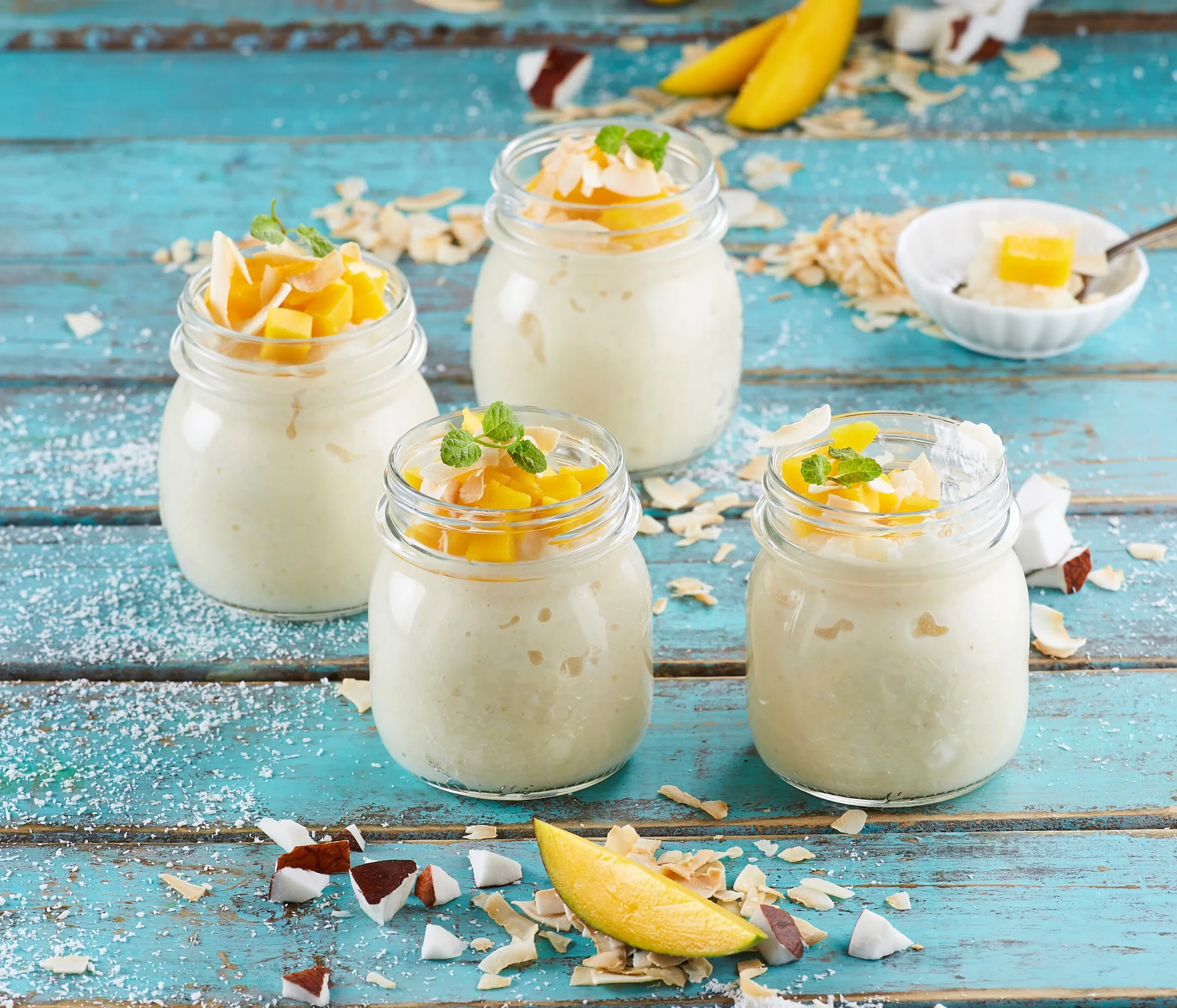 Arroz-doce de manga e coco