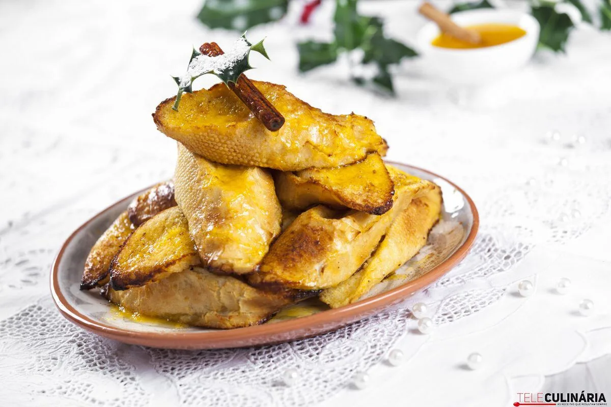 Rabanadas com calda de laranja