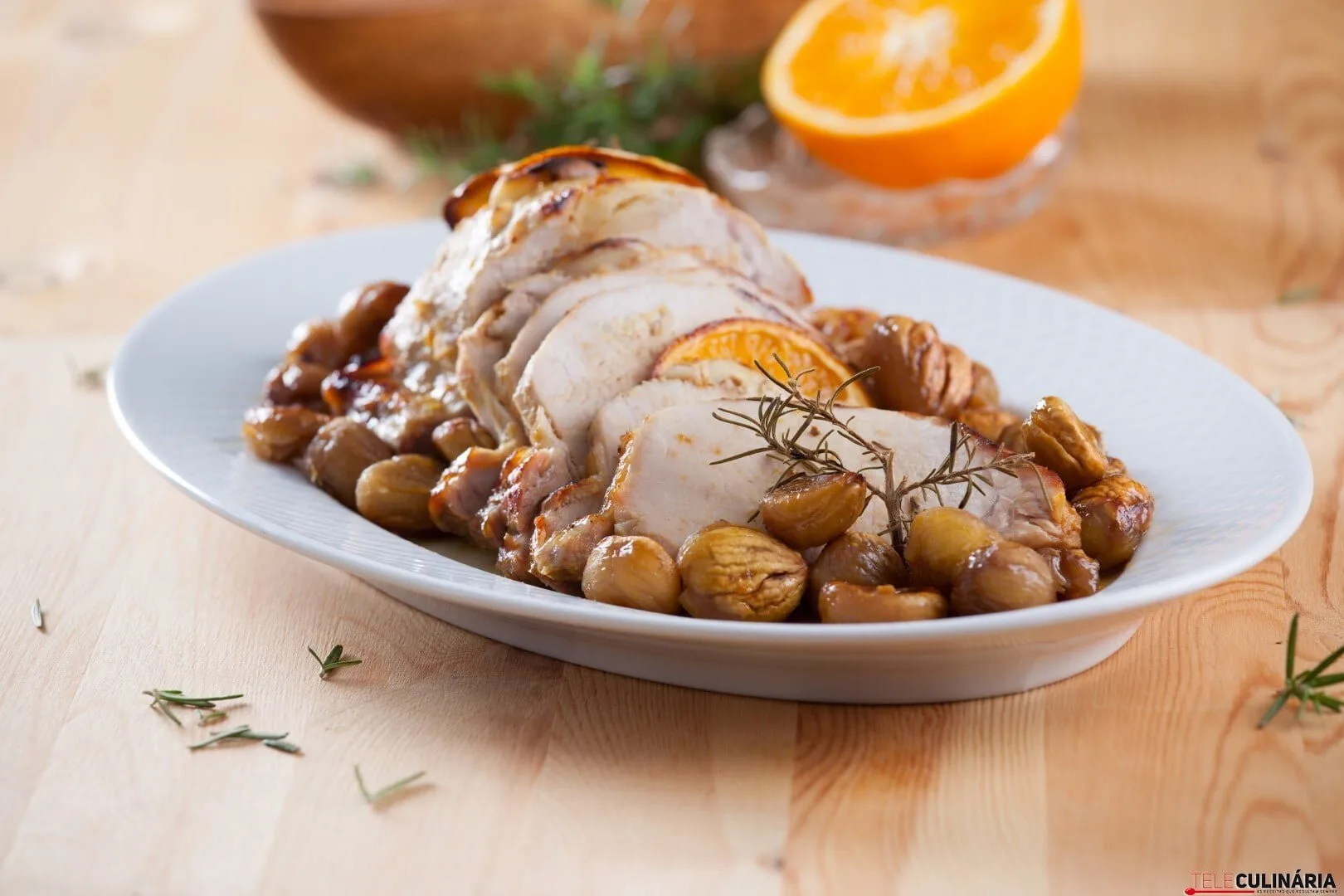 Lombo de porco com castanhas